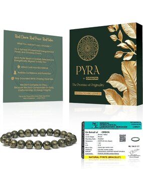 Natural Raw Pyrite Crystal Bracelet for Men & Women - Unique Gemstone Jewelry